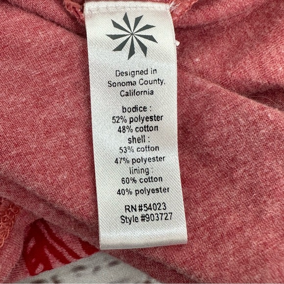 Athleta Women’s Size Medium Dhara Red Burnout Lined Dress - Picture 10 of 10